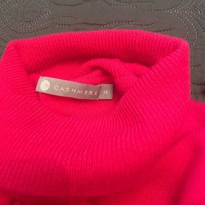 in Cashmere Hot Pink Turtleneck